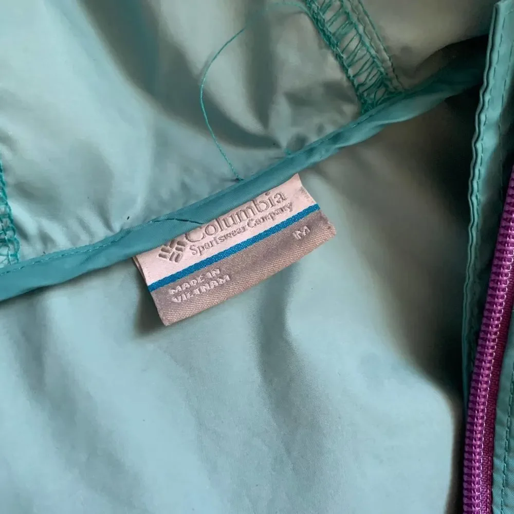 COLUMBIA blue windbreaker jacket girls m